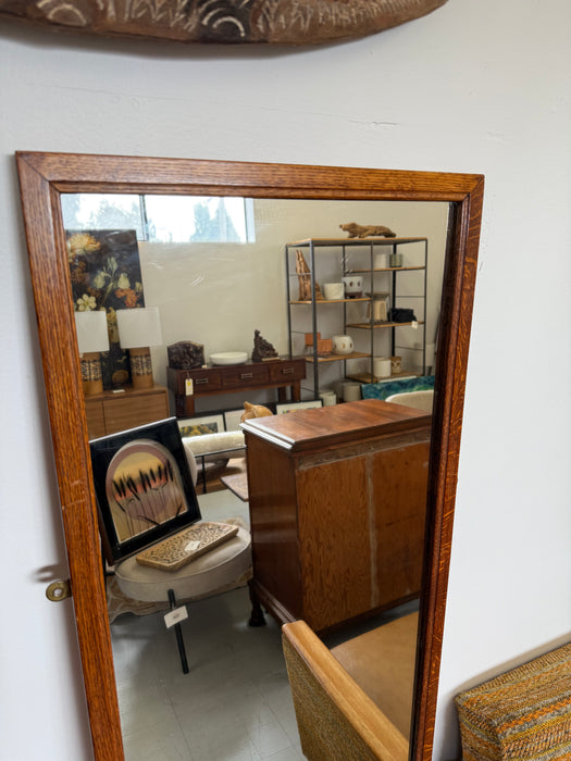 Vintage Mission Oak Floor Mirror Characteristic of Arts & Crafts Movement