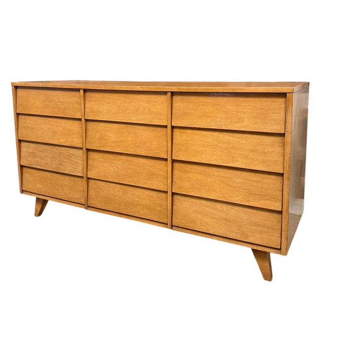 Vintage Mid Century Modern 12-Drawer Dresser Dovetailed Drawers by Kent Coffey