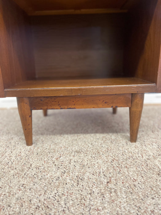 Mid-Century Modern Walnut Nightstand with Drawer and Open Cubby, 1950s