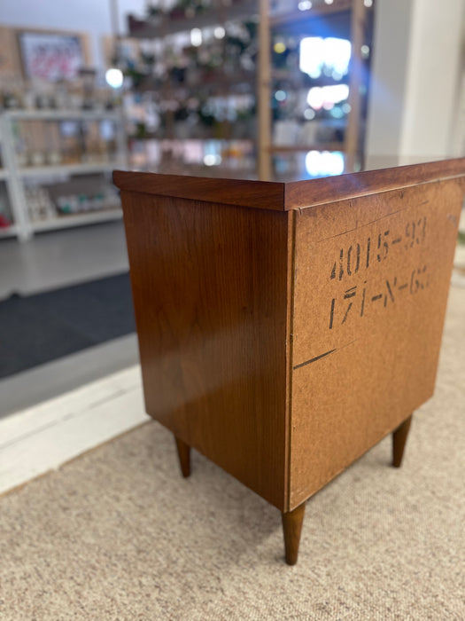 Mid-Century Modern Walnut Nightstand with Drawer and Open Cubby, 1950s