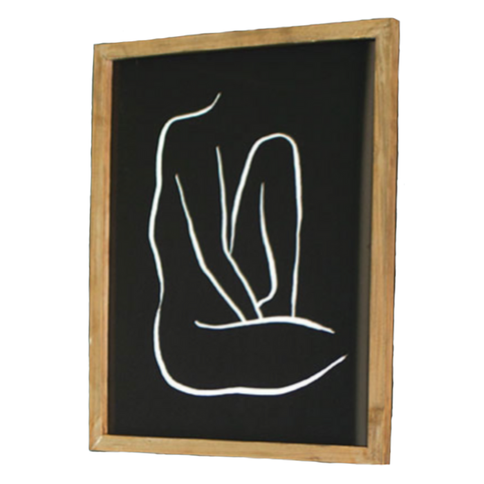 Nude Minimalist Print Glass Panel Wood Frame