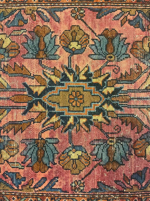 Possibly Antique Persian Hamadan Runner Rug, Hand-Knotted Wool, Red and Blue Floral Design, circa 1920s( Available by online purchase only )