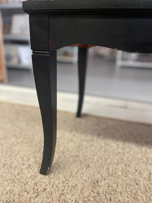 1960s Mid-Century Modern Ebonized Coffee Table by Lane Furniture with Slatted Shelf and Tapered Legs
