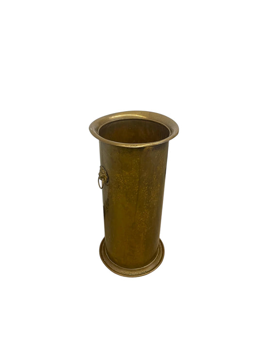 Vintage English Regency Brass Finished Lion-head Entryway Umbrella Stand