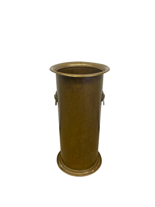 Vintage English Regency Brass Finished Lion-head Entryway Umbrella Stand