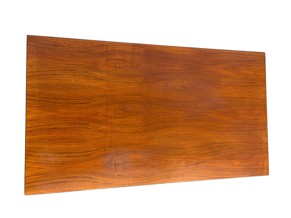 Vintage Mid-Century Modern Teak Desk with Sculpted Handles and Dovetailed Drawers, Made in Denmark ( Available by online purchase only )