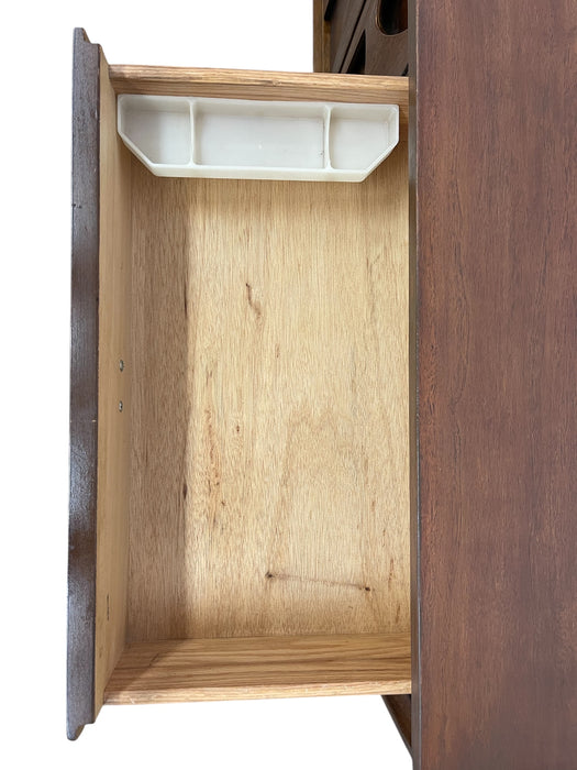 Vintage Mid Century Modern Broyhill Brasilia 9 Drawer Dresser Solid Walnut with Original Handles