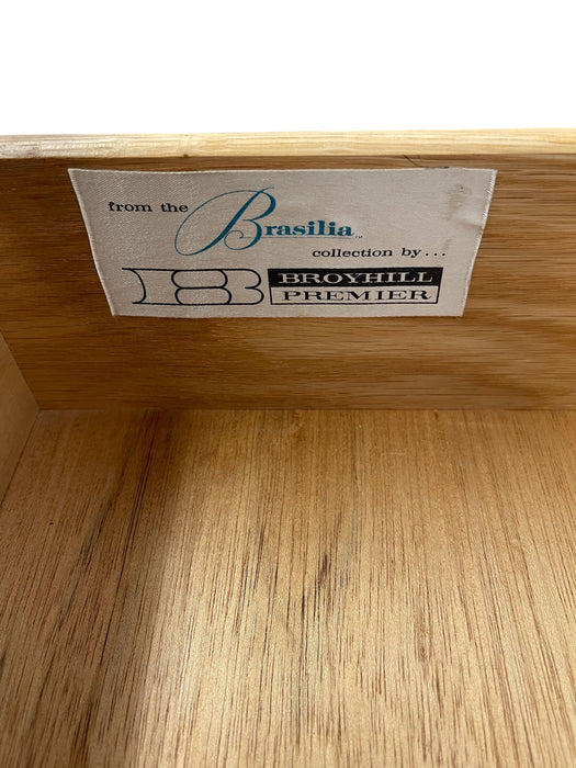 Vintage Mid Century Modern Broyhill Brasilia 9 Drawer Dresser Solid Walnut with Original Handles