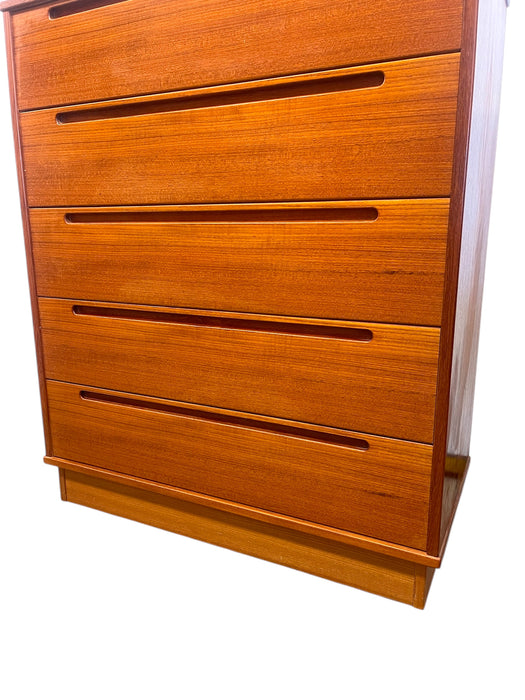 Vintage Danish Mid Century Modern Teak Dresser and Tallboy Set by Nils Jonsson for Torring Mobelfabrik