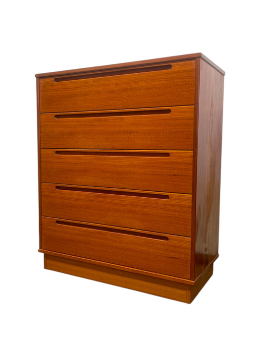 Vintage Danish Mid Century Modern Teak Dresser and Tallboy Set by Nils Jonsson for Torring Mobelfabrik