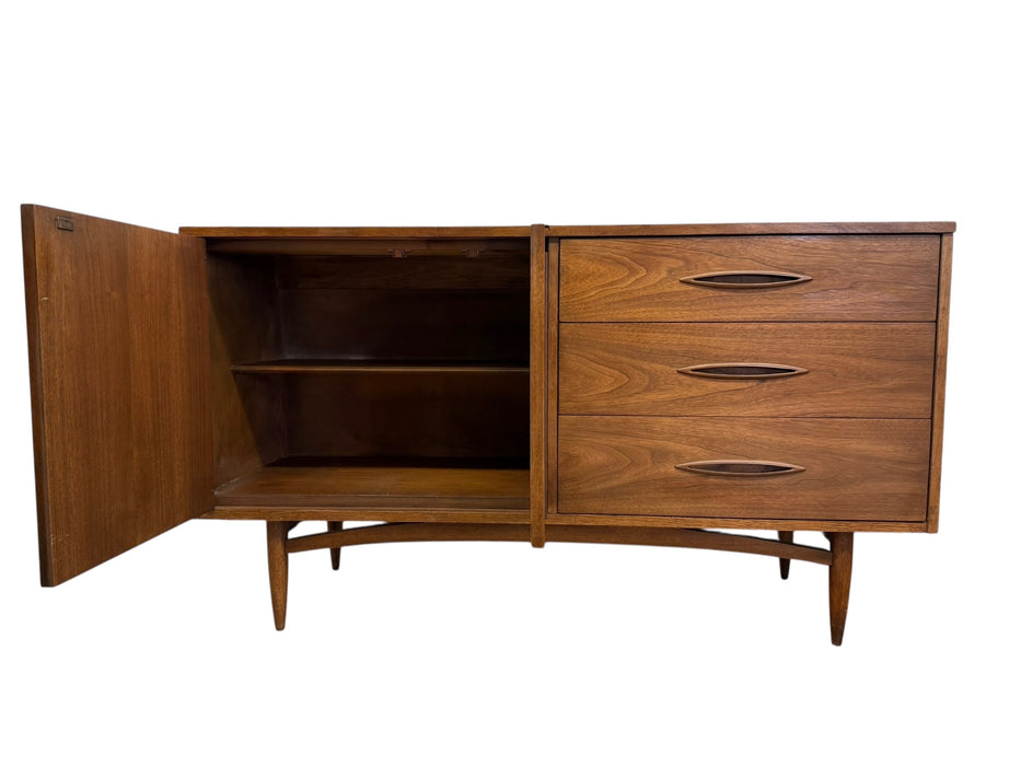 Vintage Mid Century Modern Walnut and Pecan credenza Broyhill Premier Line Sculptra Collection Circa 1957 (Available by Online Purchase Only)