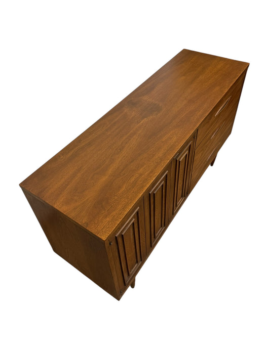 Vintage Mid Century Modern Walnut and Pecan credenza Broyhill Premier Line Sculptra Collection Circa 1957 (Available by Online Purchase Only)