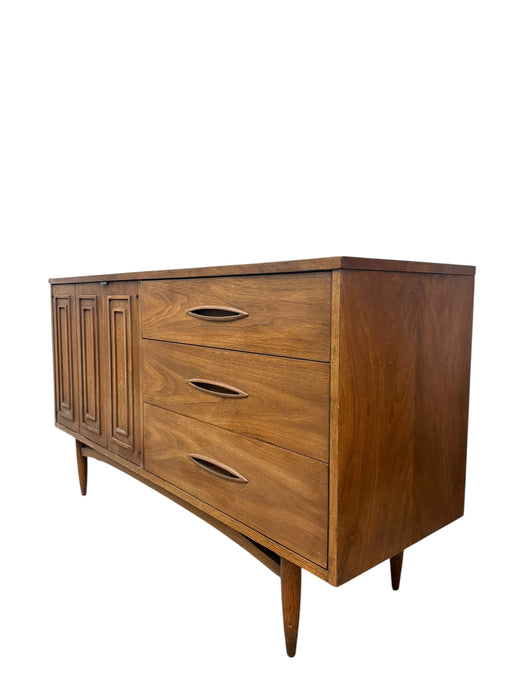 Vintage Mid Century Modern Walnut and Pecan credenza Broyhill Premier Line Sculptra Collection Circa 1957 (Available by Online Purchase Only)
