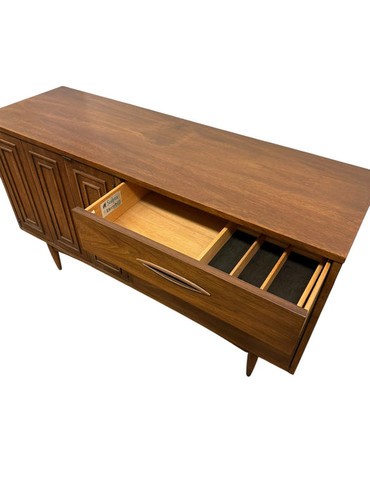 Vintage Mid Century Modern Walnut and Pecan credenza Broyhill Premier Line Sculptra Collection Circa 1957 (Available by Online Purchase Only)