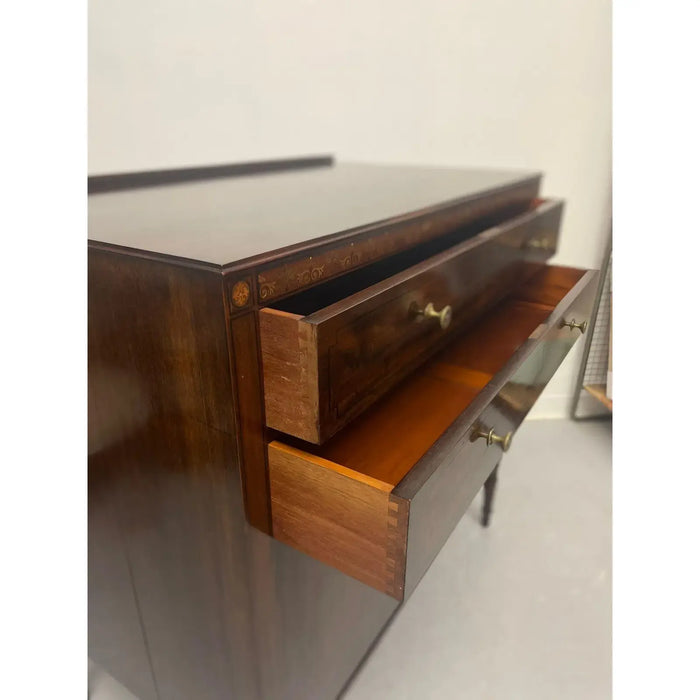 Antique Edwardian Cabinet Buffet With Wood Inlay. Uk Import.Circa 1905