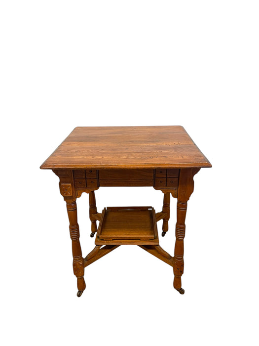 Antique Victorian Era Oak Occasion Side Table or Entryway Accent Table, Late 19th Century