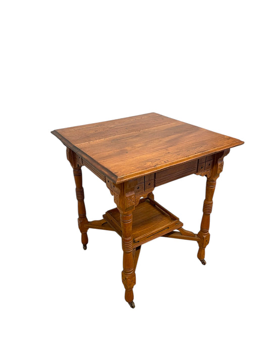 Antique Victorian Era Oak Occasion Side Table or Entryway Accent Table, Late 19th Century