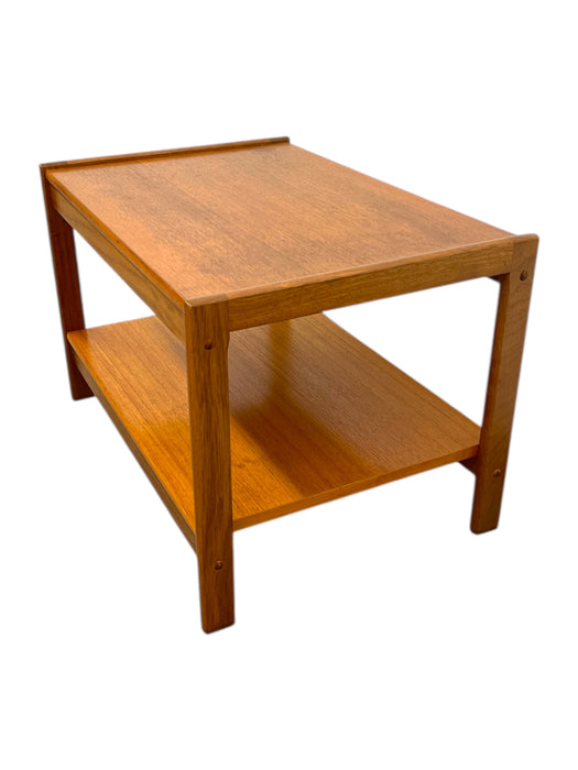 Vintage Danish Mid Century Modern Teak Two-Tier Side Table