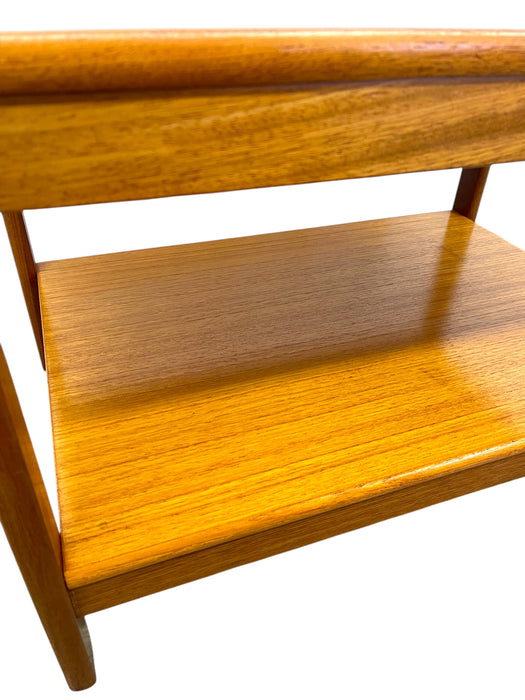 Vintage Danish Mid Century Modern Teak Two-Tier Side Table