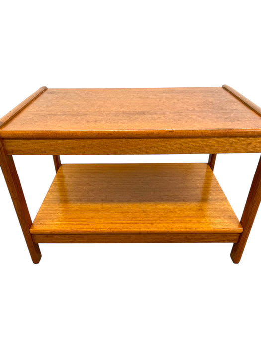 Vintage Danish Mid Century Modern Teak Two-Tier Side Table