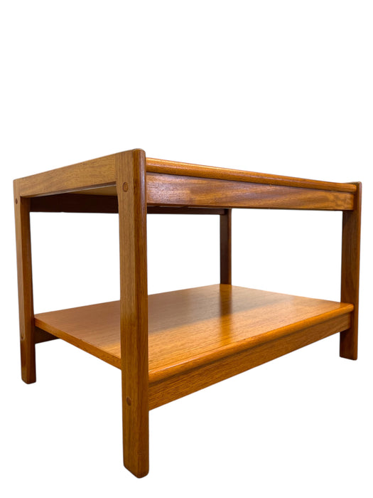 Vintage Danish Mid Century Modern Teak Two-Tier Side Table