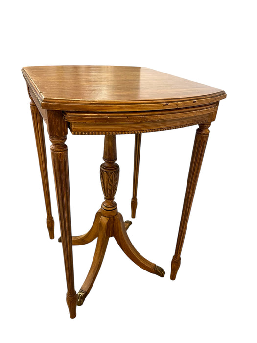 Vintage Nesting Demi Lune Federal and Neoclassical Style Side Accent Table by Imperial Grand Rapids
