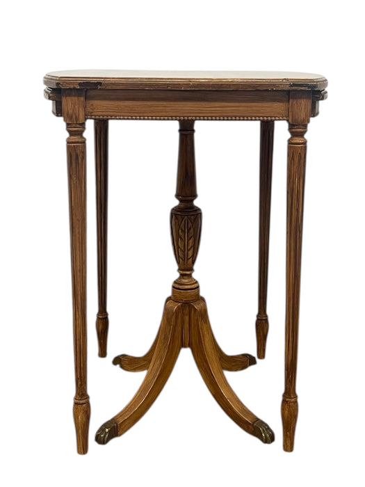 Vintage Nesting Demi Lune Federal and Neoclassical Style Side Accent Table by Imperial Grand Rapids