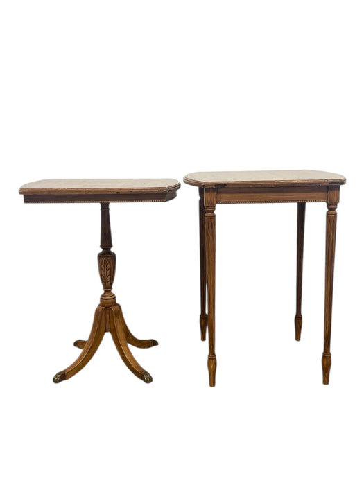 Vintage Nesting Demi Lune Federal and Neoclassical Style Side Accent Table by Imperial Grand Rapids