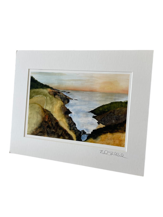 Watercolor Print Coastal Landscape "North of Manzanita" -Signed
