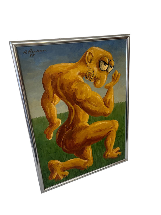 1994 Surrealist Figurative Paintings of Exaggerated Characters by H. Nordeman - Set of Two