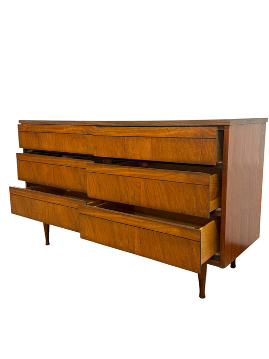 Vintage Mid Century Modern 6 Drawer Dresser Dovetailed Drawers