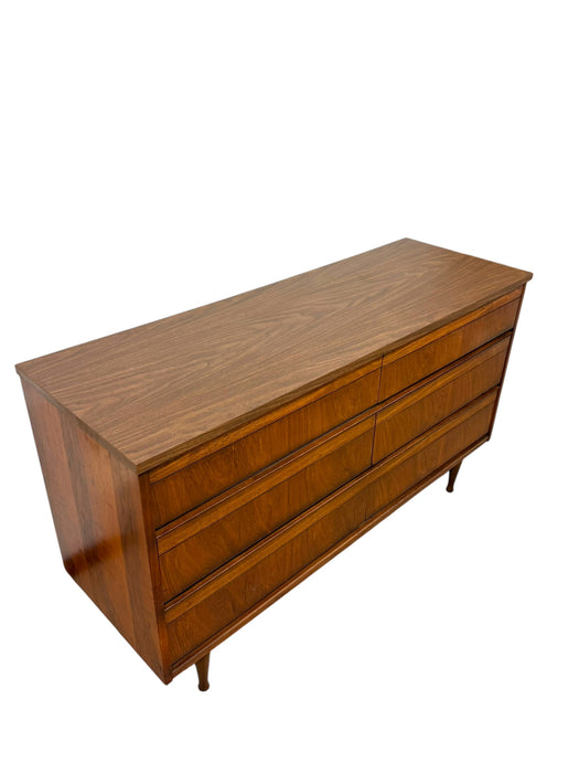 Vintage Mid Century Modern 6 Drawer Dresser Dovetailed Drawers