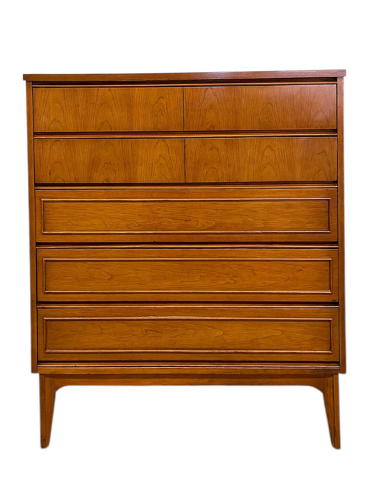 Mid-Century Modern Highboy Dresser, 5-Drawer Chest