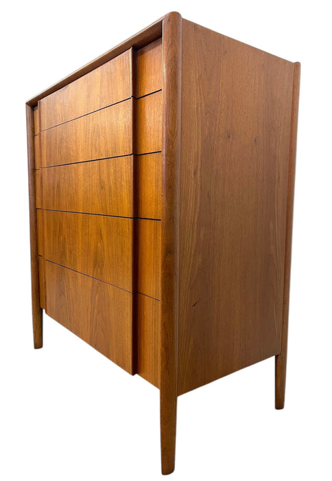 Vintage Mid Century Modern Tall Dresser by Drexel, Parallel Collection