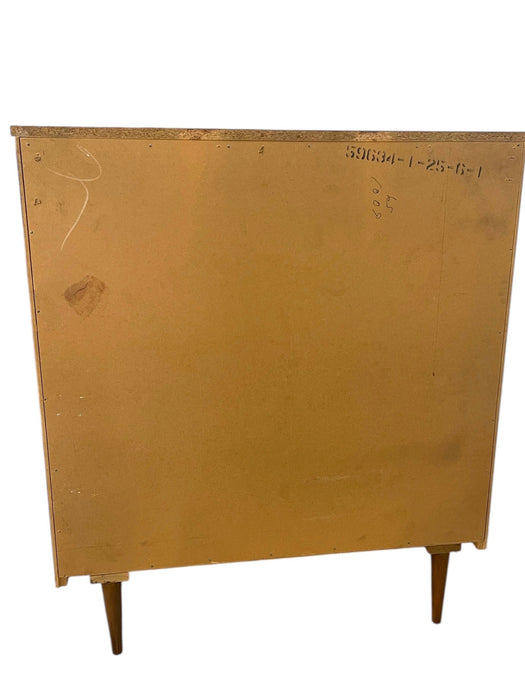 Vintage Mid-Century Modern Tallboy Dresser with Sculpted Front