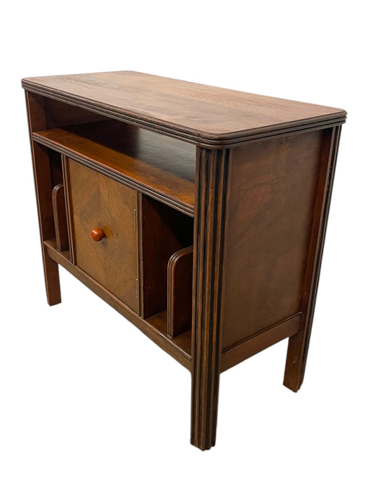 Art Deco Cabinet with Center Storage and Magazine Racks