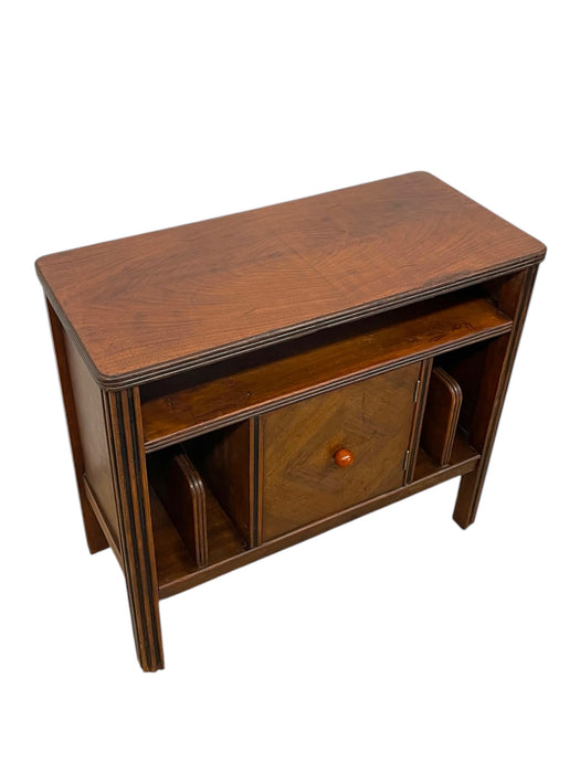 Art Deco Cabinet with Center Storage and Magazine Racks