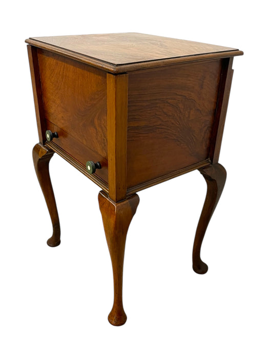 Sewing or Jewelry Cabinet with Cabriole Legs and Lined Interior