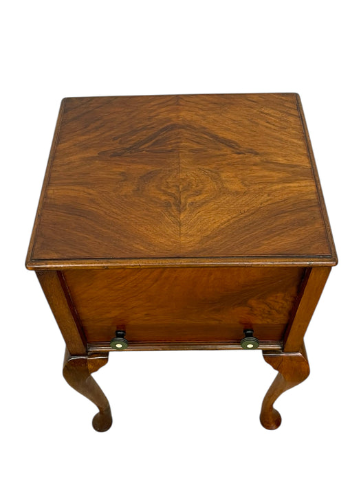 Sewing or Jewelry Cabinet with Cabriole Legs and Lined Interior