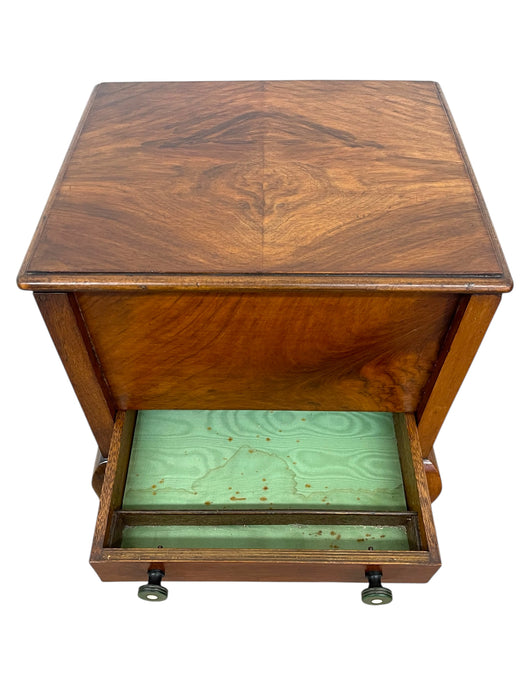 Sewing or Jewelry Cabinet with Cabriole Legs and Lined Interior