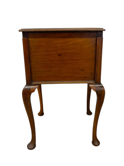 Sewing or Jewelry Cabinet with Cabriole Legs and Lined Interior