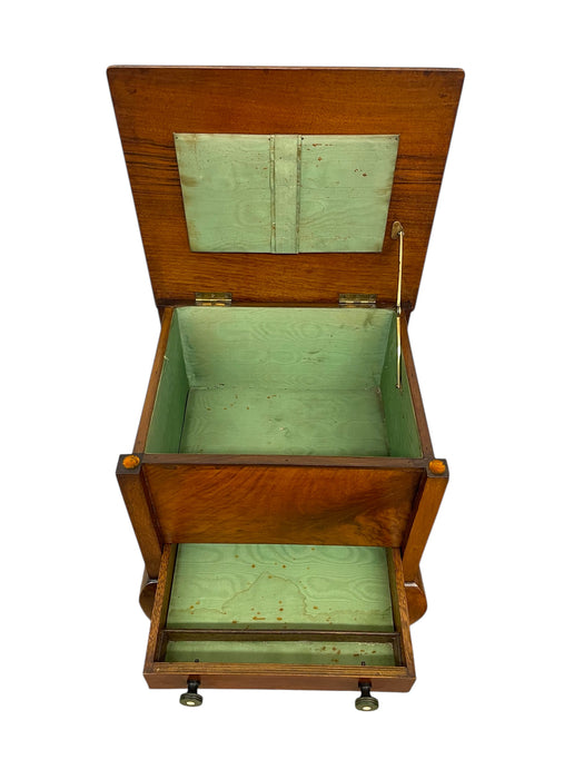 Sewing or Jewelry Cabinet with Cabriole Legs and Lined Interior
