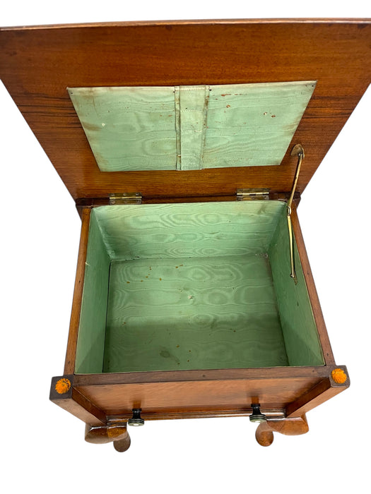 Sewing or Jewelry Cabinet with Cabriole Legs and Lined Interior