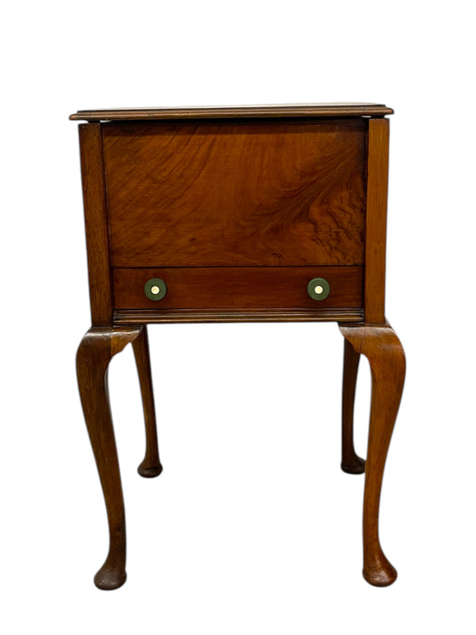 Sewing or Jewelry Cabinet with Cabriole Legs and Lined Interior