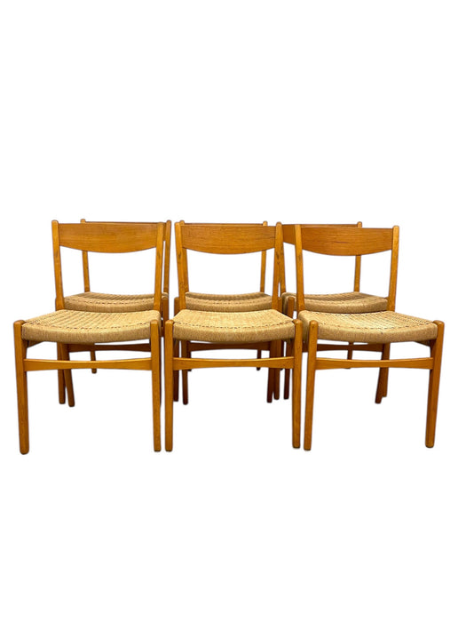 Vintage Danish Mid Century Modern Dining Chair Set of 6 Attributed to Skovmand & Andersen for Moreddi