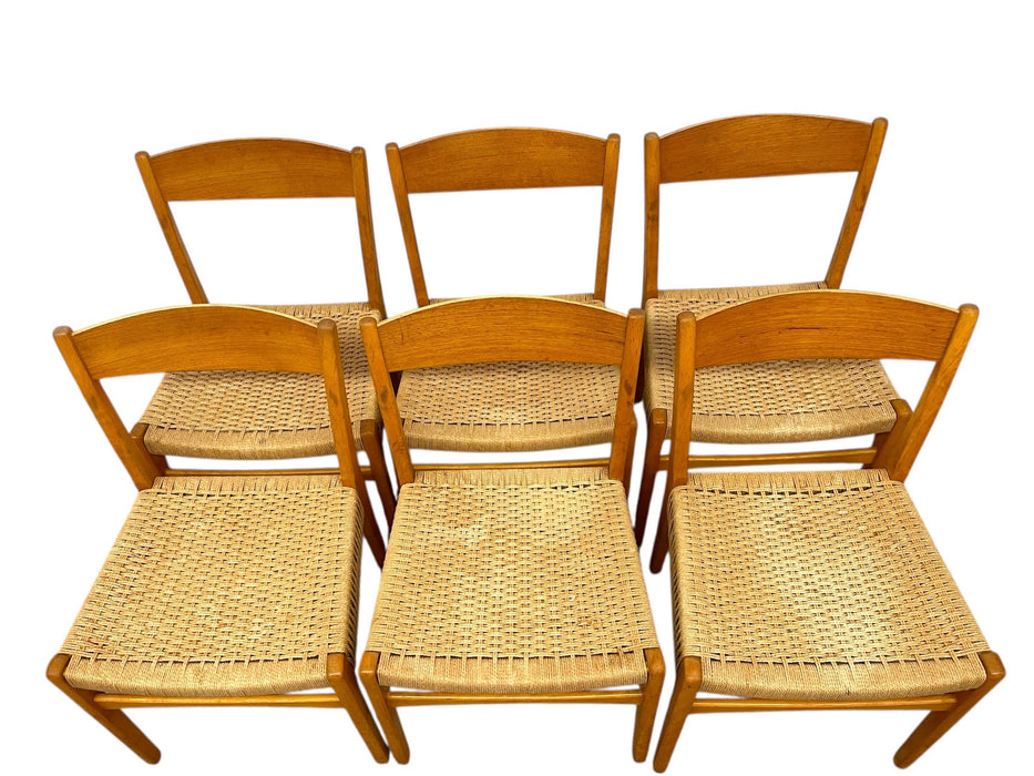 Vintage Danish Mid Century Modern Dining Chair Set of 6 Attributed to Skovmand & Andersen for Moreddi