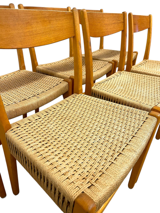 Vintage Danish Mid Century Modern Dining Chair Set of 6 Attributed to Skovmand & Andersen for Moreddi