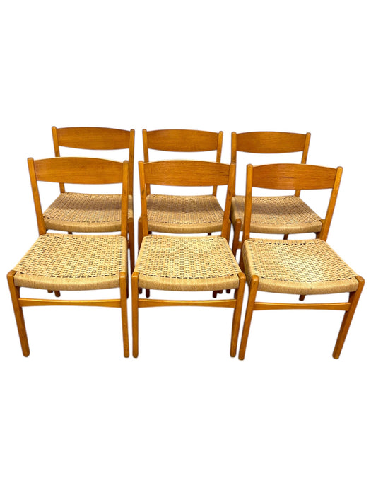 Vintage Danish Mid Century Modern Dining Chair Set of 6 Attributed to Skovmand & Andersen for Moreddi