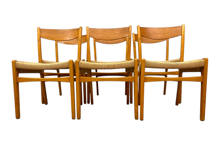 Vintage Danish Mid Century Modern Dining Chair Set of 6 Attributed to Skovmand & Andersen for Moreddi