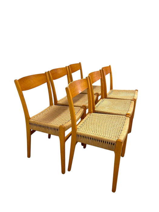 Vintage Danish Mid Century Modern Dining Chair Set of 6 Attributed to Skovmand & Andersen for Moreddi